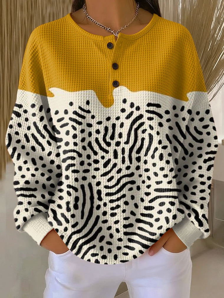 Frieda | Jumper in Mustard Yellow with Polka Dot Pattern