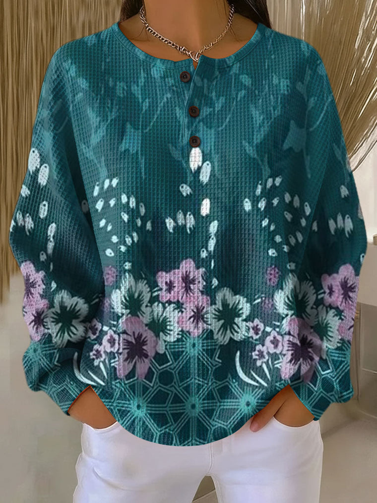 Paula | Jumper in Turquoise with Flowers