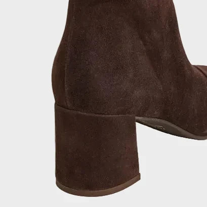 Alma, Suede Heeled Ankle Boots