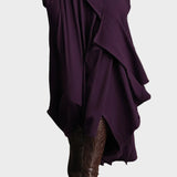 Eunice | Asymmetric Knitted Maxi Dress with Roll Neck
