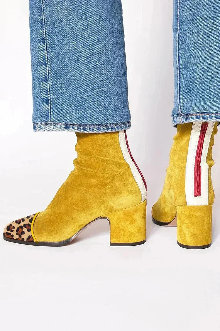 Alma, Suede Heeled Ankle Boots