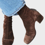 Alma, Suede Heeled Ankle Boots