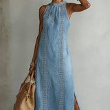 Tilly Retro Lace Denim Dress - view 5
