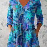 Juliette Long Blouse with V-Neck, front view