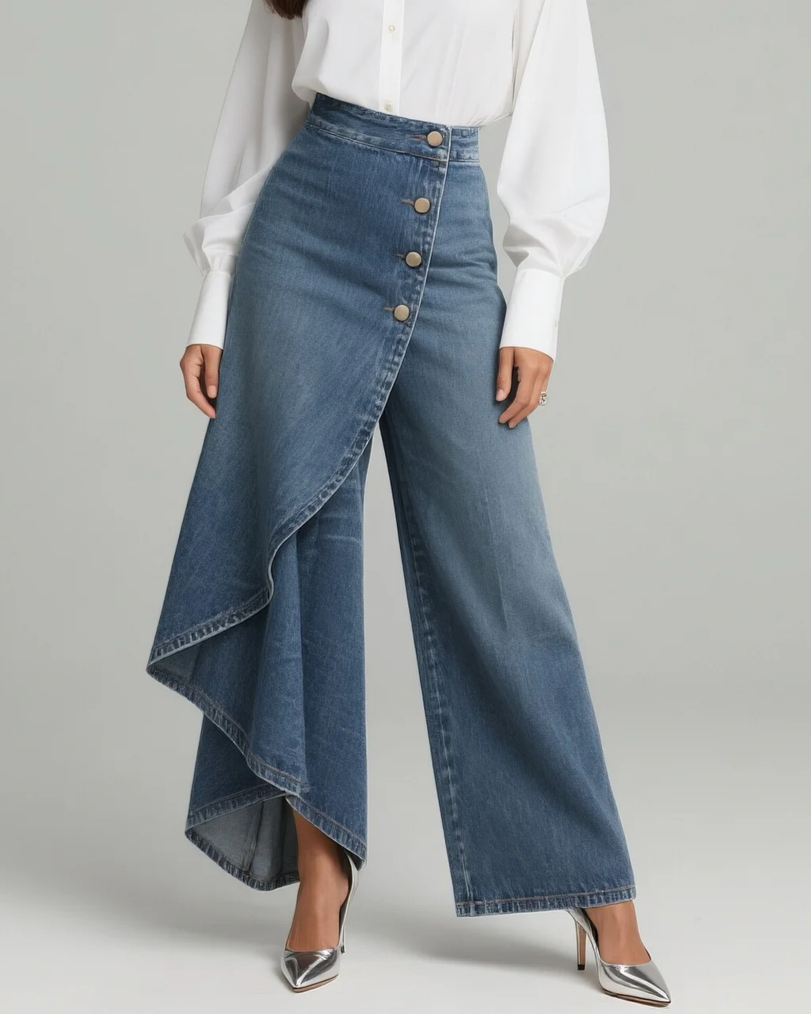 Holly Wrap Denim Trousers - view 2