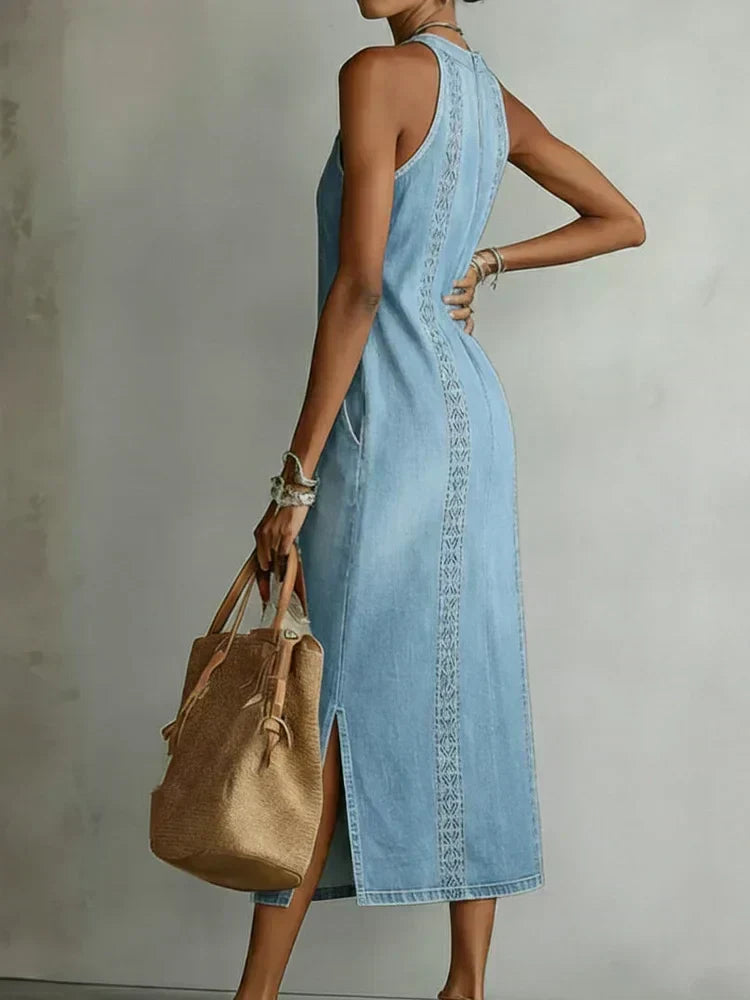 Tilly Retro Lace Denim Dress - view 4