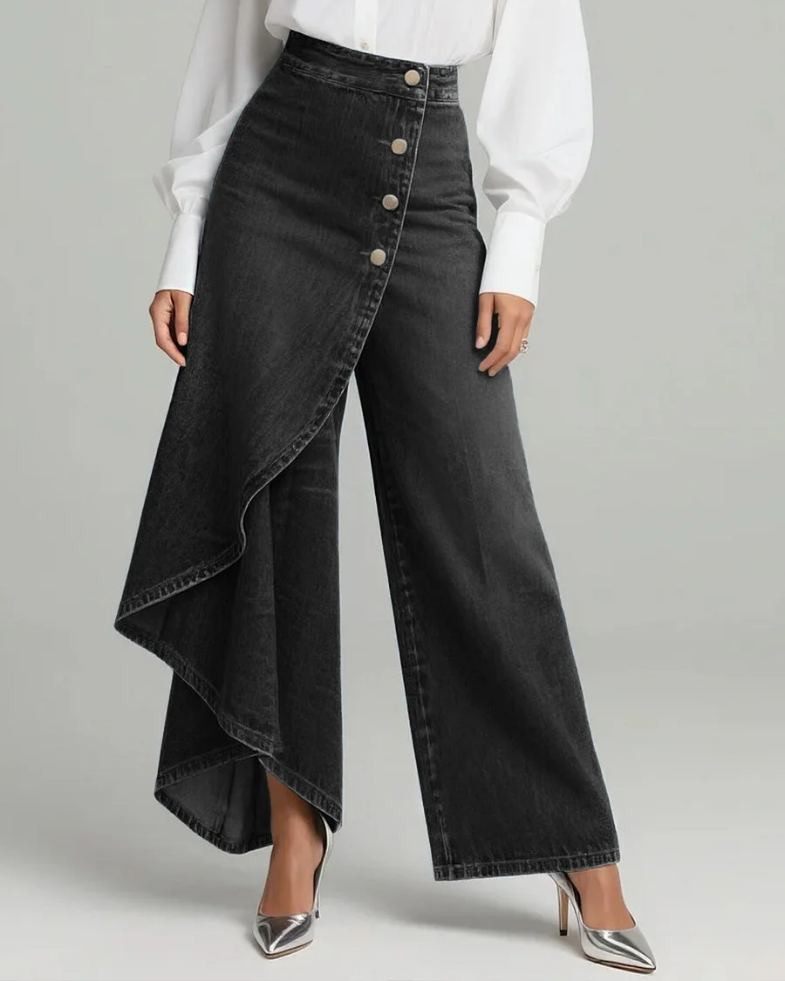 Holly Wrap Denim Trousers - view 4