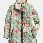 Carys Retro Floral Patterned Quilted Jacket