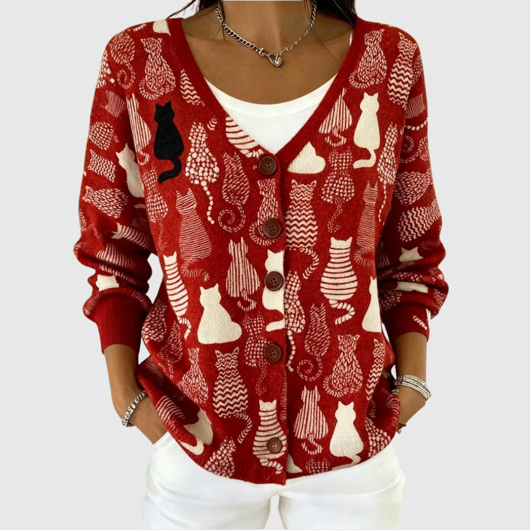 Viktoria Comfortable Buttoned Knit Cardigan