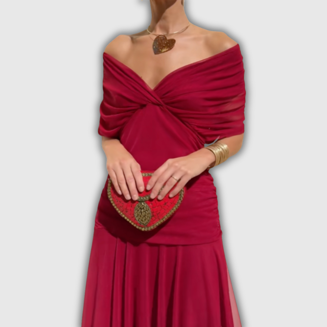 Florendra | Long Floral V Neck Dress