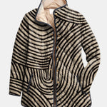 Inaya Retro Hand-Drawn Circle Design Quilted Jacket