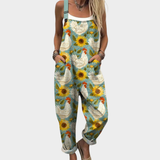 Comfortable printed overalls, front view