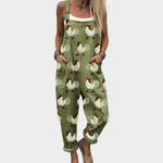 Comfortable printed overalls, front view