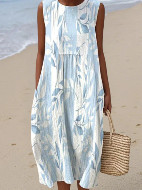 Joy Classic Midi Dress with Floral Pattern, front view