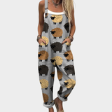 Comfortable printed overalls, front view