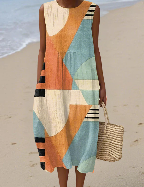 Iris Versatile Multicoloured Midi Dress, front view