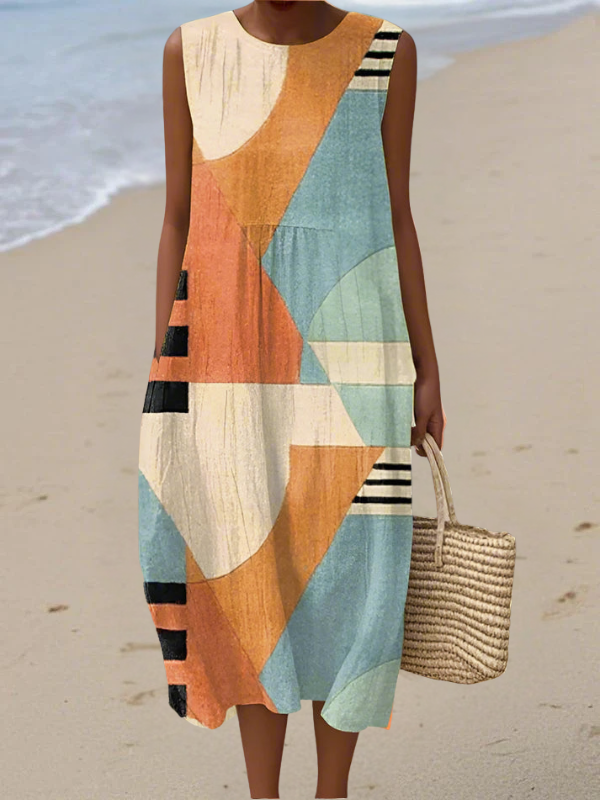 Iris Versatile Multicoloured Midi Dress, front view