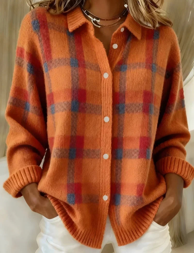 Megan Checked Knit Cardigan