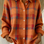 Megan Checked Knit Cardigan