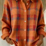 Megan Checked Knit Cardigan
