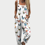 Comfortable printed overalls, front view