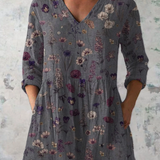Audrey Long Sleeve Blouse with V-Neck, front view