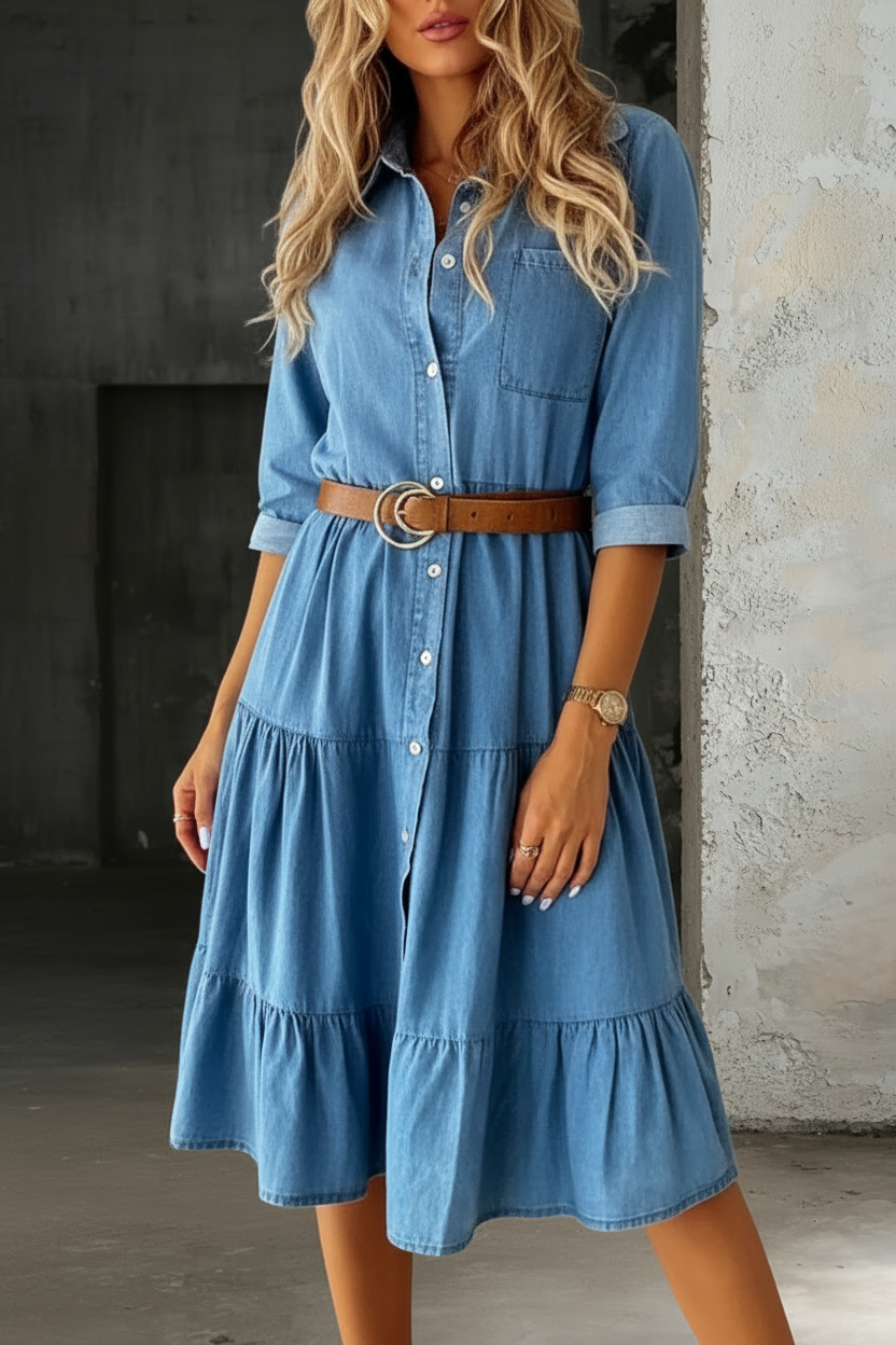 Louisa Smart Casual Denim Dress - view 2