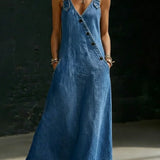 Niamh Long Button-Down Denim Dress - view 3