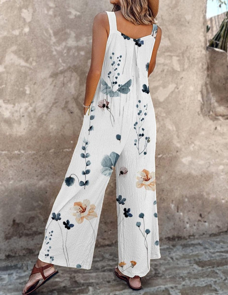 Comfortable printed overalls, close-up