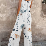 Comfortable printed overalls, close-up