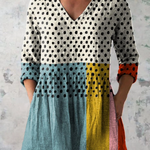Valerie Long Blouse with V-Neck, front view