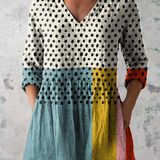 Valerie Long Blouse with V-Neck, front view
