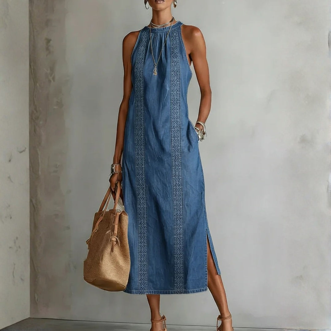 Tilly Retro Lace Denim Dress