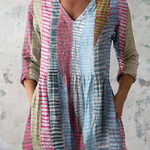 Anais Long Blouse with V-Neck, front view