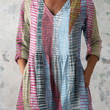 Anais Long Blouse with V-Neck, front view