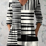 Sophie Long Blouse with V-Neck, front view