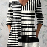 Sophie Long Blouse with V-Neck, front view