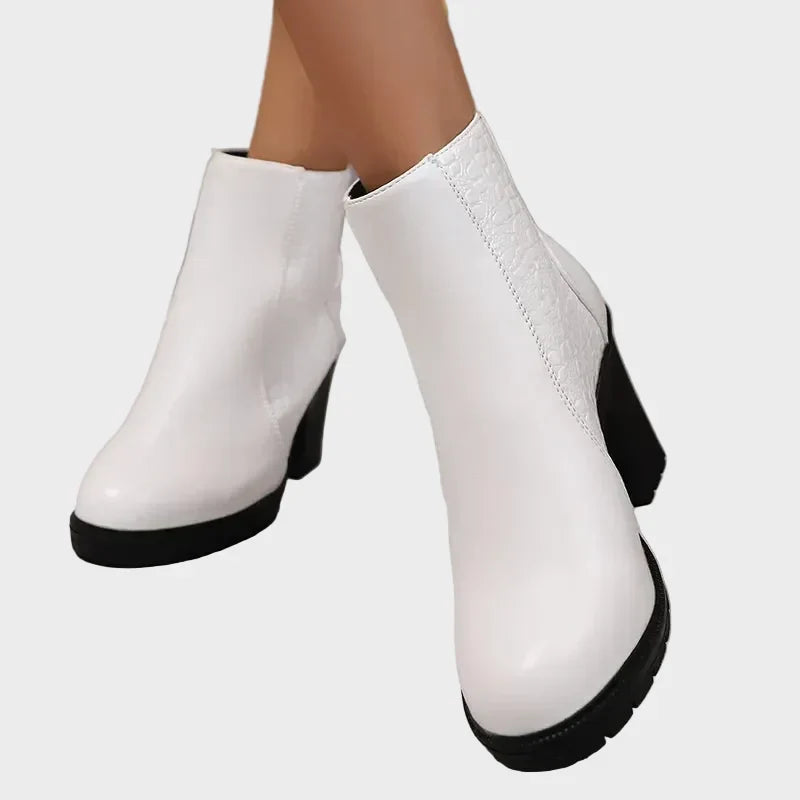 Kathryn, Leather Shoes with Block Heels