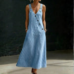 Niamh Long Button-Down Denim Dress