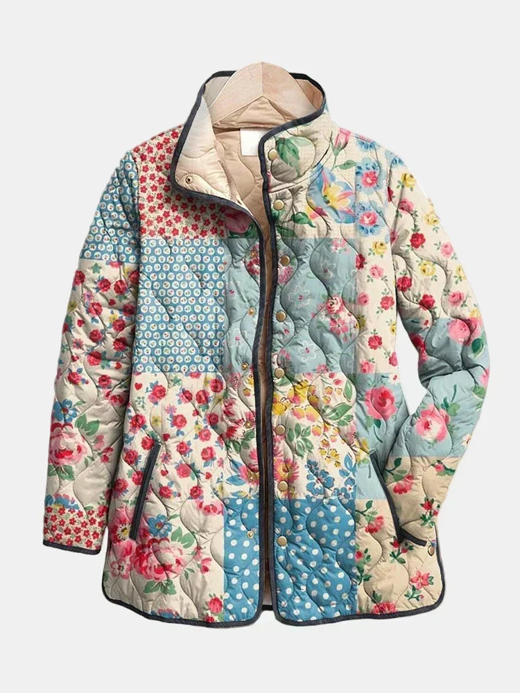 Zarae Charming Floral Quilted Jacket for Women