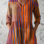 Nadia Long Blouse with V-Neck, front view