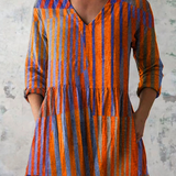Nadia Long Blouse with V-Neck, front view
