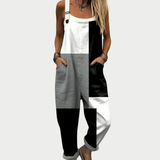 Comfortable printed overalls, front view