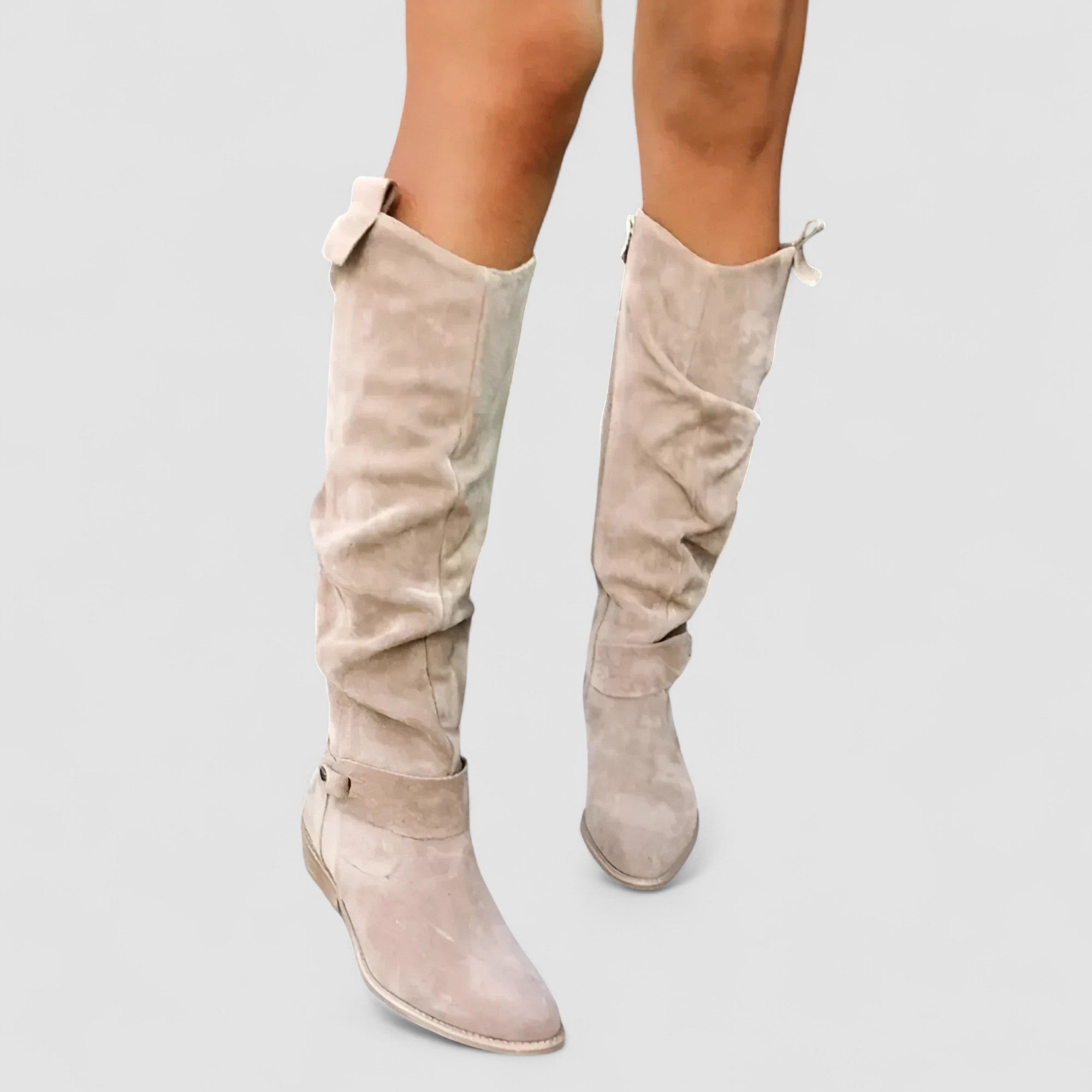 Adelaide, Knee-High Riding Boots with Ruched Shaft