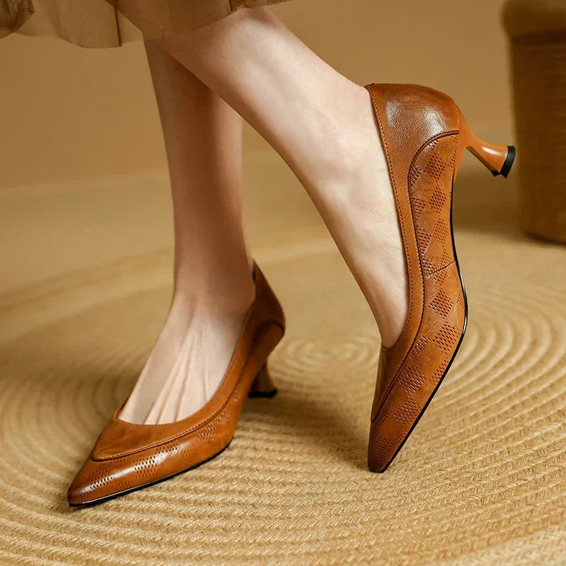 Fiona Elegant Pumps with Textured Panels
