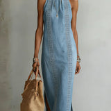 Tilly Retro Lace Denim Dress - view 6