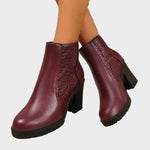 Kathryn, Leather Shoes with Block Heels
