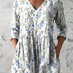 Jeanne Long Blouse with V-Neck, front view