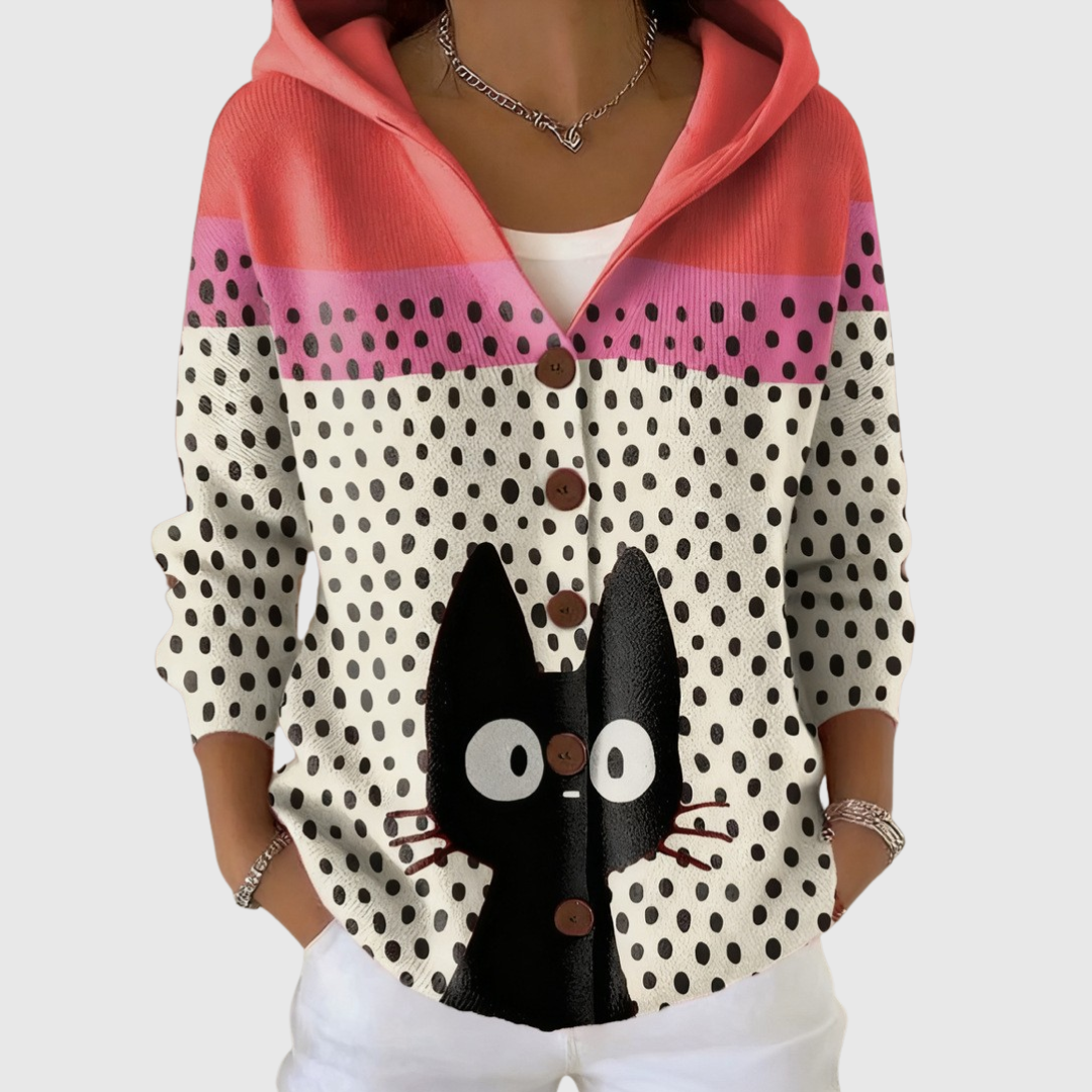 Theresa Comfortable Knit Cardigan with Hood