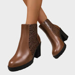 Kathryn, Leather Shoes with Block Heels